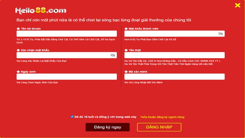 Đăng ký hello88.com